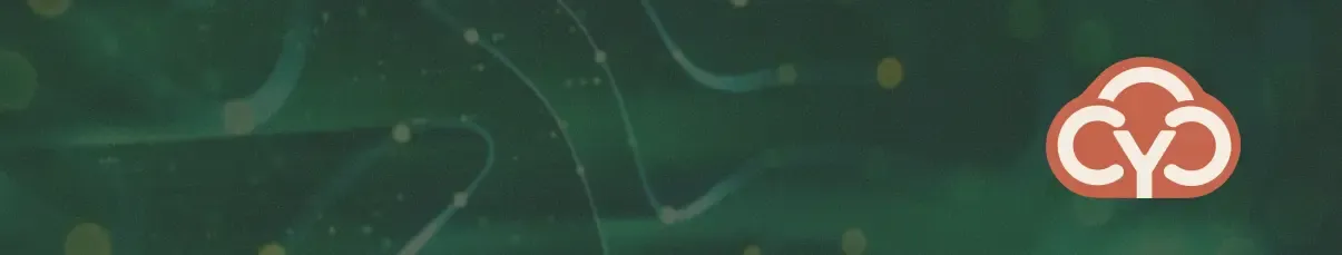 Lignes lumineuses en réseau sur fond vert, avec le logo nuage de SYS-PROJECT
